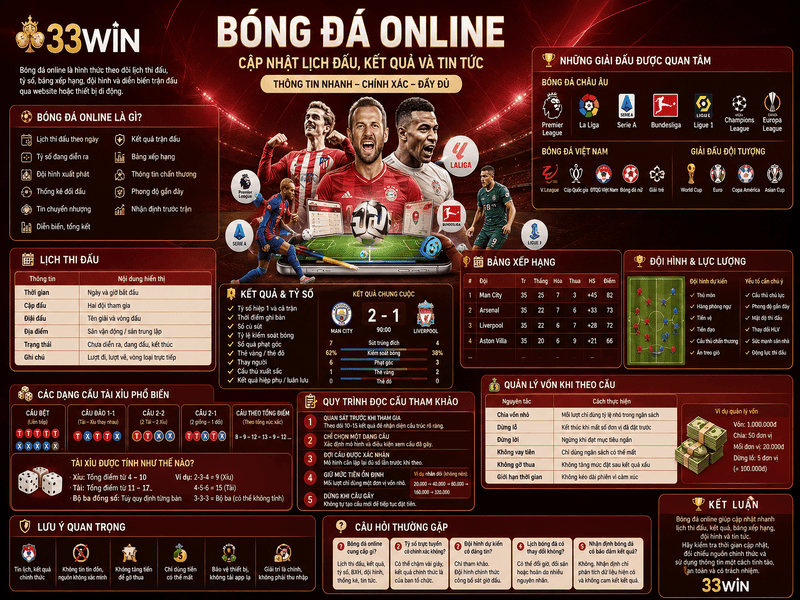 Bóng Đá Online – Cập Nhật Lịch Đấu, Kết Quả Và Tin Tức